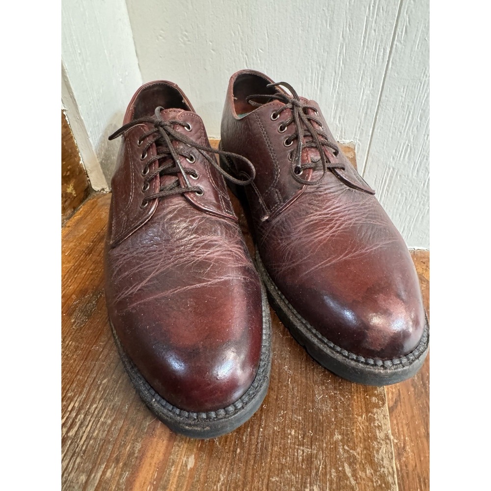 H.S. Trask Gallatin 1001 Bison Leather Derby Shoes Oxblood Brown Sz 11 M USA